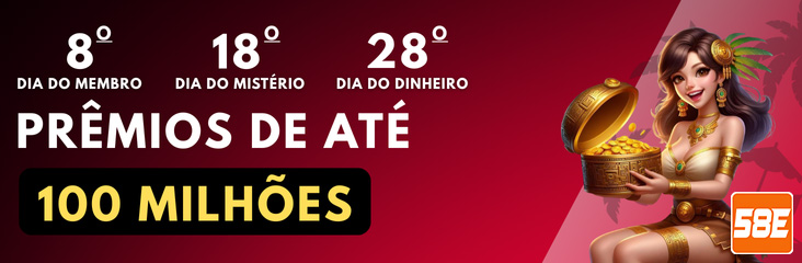 Banner de promoções 58e com bônus e cashback